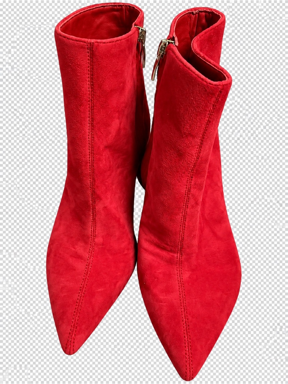 Nine West Cale 9x9 Red Suede Pointed Toe Ankle Boots Women’s 8.5